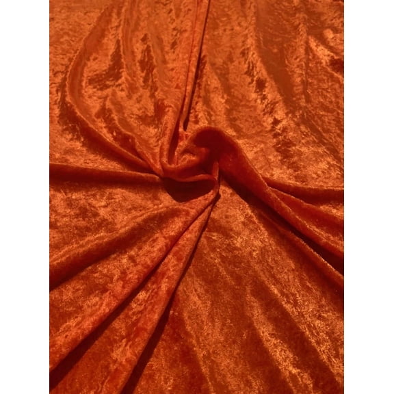 Burlap Fabric Stretch Velour Fabric Orange Per Yard 58 Inch Wide Polyester