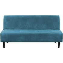 Stretch Velvet Armless Futon Cover, Soft Sofa Slipcover Armless Washable Futon Couch Cover