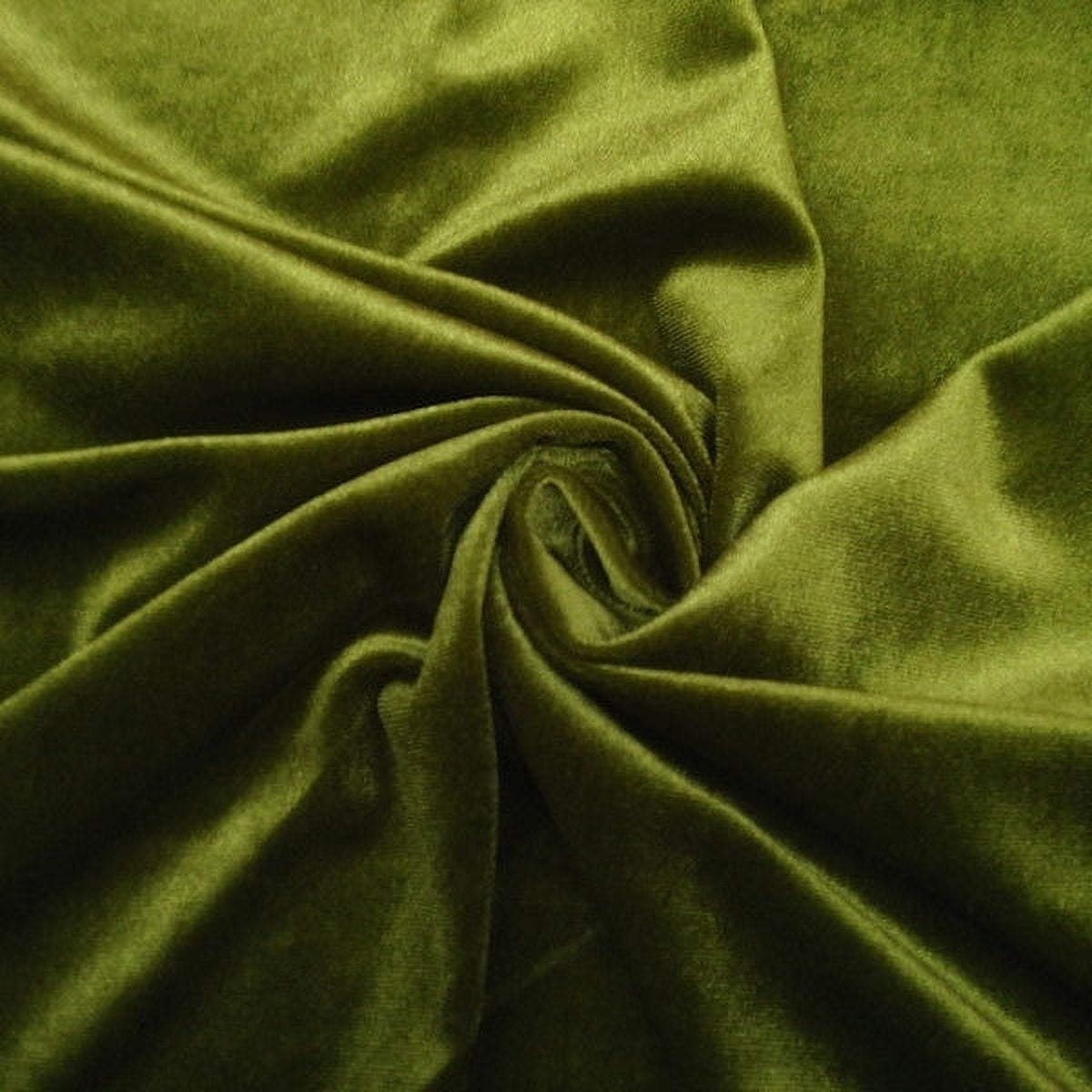 Stretch Velvet Fabric 60'' Wide by the Yard CRAFT DRESS FABRIC 24 COLORS  panels, (Color: Olive) 