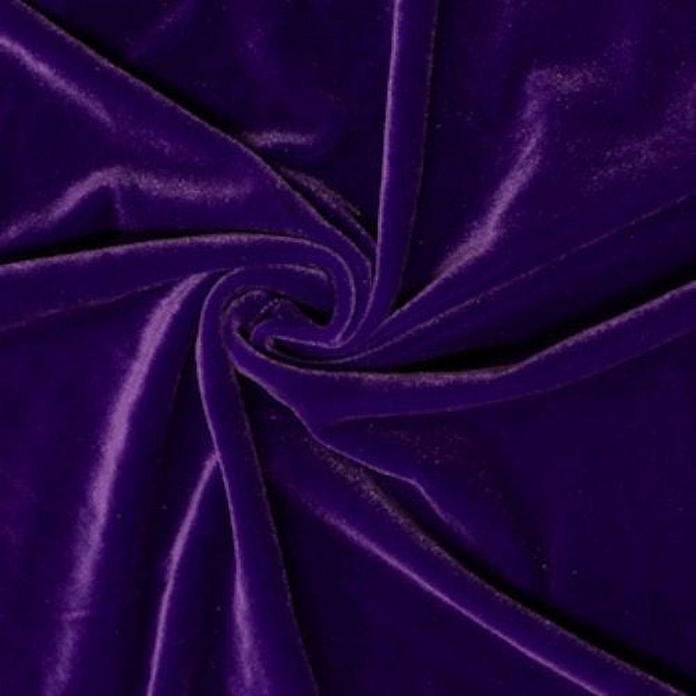 Stretch Velvet Fabric 60'' Wide by the Yard CRAFT DRESS FABRIC 24 COLORS  panels, (Color: Purple)