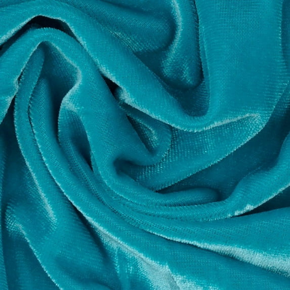 Stretch Velvet Fabric 60'' Wide by the Yard CRAFT DRESS FABRIC 24 COLORS panels", (Color: Teal)