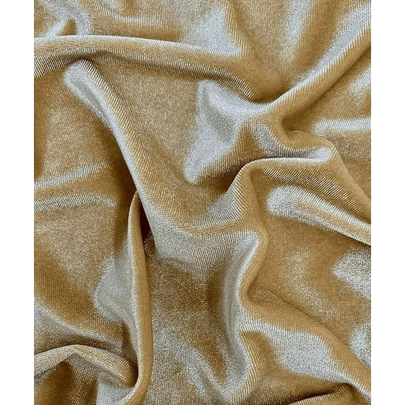 Stretch Velvet Fabric by the Yard – 60" Wide Soft Polyester Spandex Blend for Sewing, Costumes, and DIY Projects (Champagne , 10 Yard)