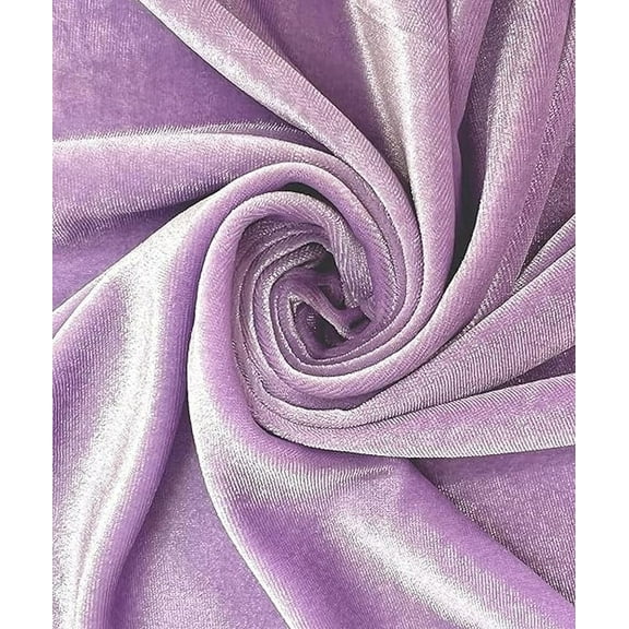 Stretch Velvet Fabric by the Yard – 60" Wide Soft Polyester Spandex Blend for Sewing, Costumes, and DIY Projects ( Lavender , 1 yard)