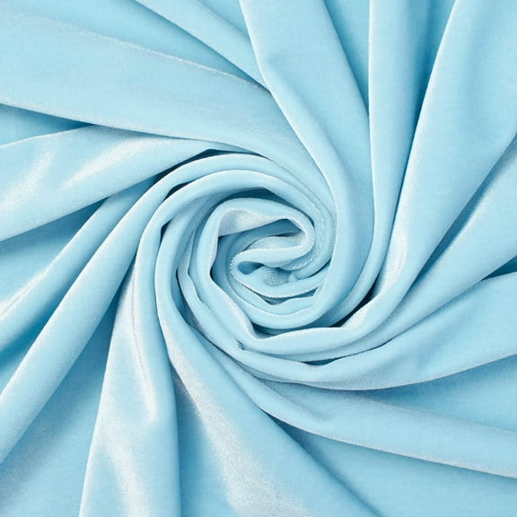 Stretch Velvet Polyester Spandex Heavyweight 60/61 Inch Fabric By The Yard For Sewing Apparel, Accessories, Crafts, & Decor (Light Blue, 10 Yards)