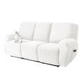 thumbnail image 1 of Stretch Velvet Recliner Sofa Slipcover - 8 Piece Set for 3 Cushion Reclining Couch with Side Pockets, Machine Washable Furniture Protector Cover, 1 of 7