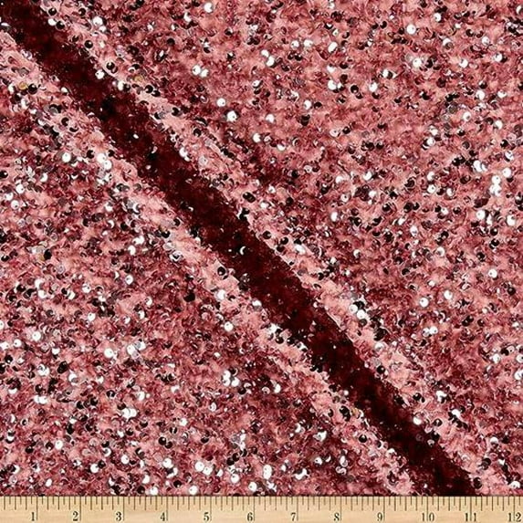 Stretch Velvet Sequin Fabric, Glitter Spandex Material