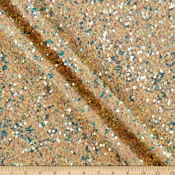 Stretch Velvet Sequin Fabric, Glitter Spandex Material