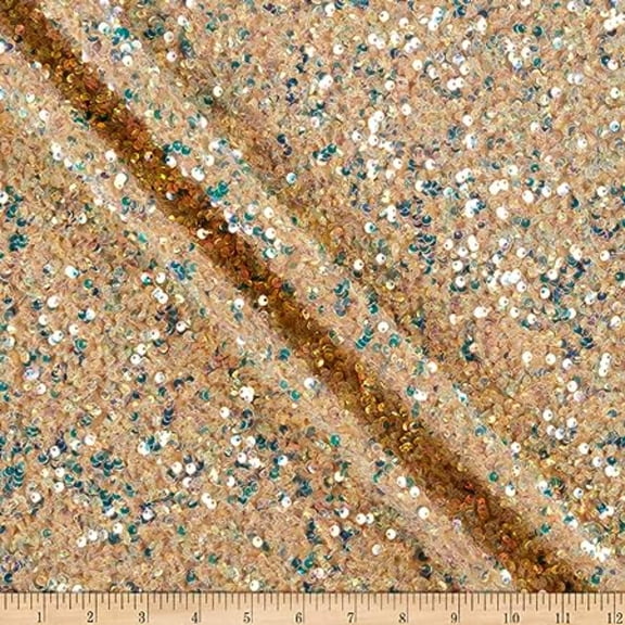 Stretch Velvet Sequin Fabric, Glitter Spandex Material