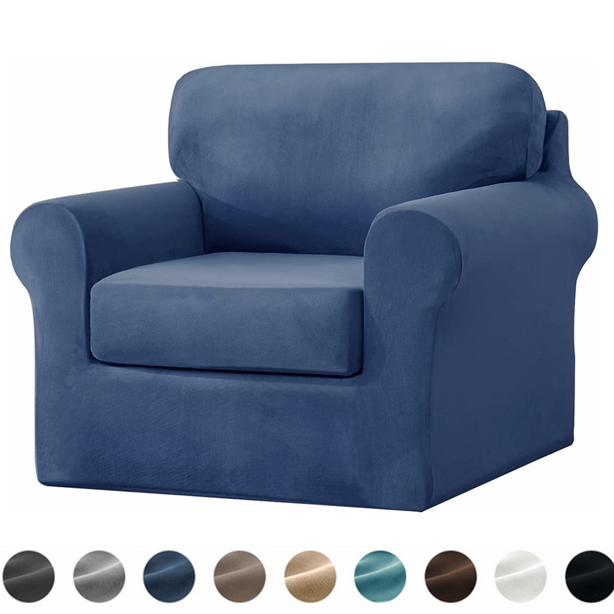 Stretch Velvet Sofa Cover,Slipcovers for Sofas with Separate Cushions and Backrests Covers, with Elastic Adjustment Band Slipcover
