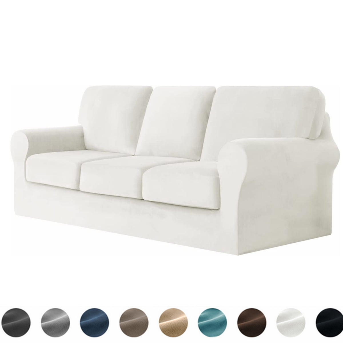 Stretch Velvet Sofa Cover,Slipcovers for Sofas with Separate Cushions