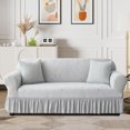 thumbnail image 1 of Stretch  Sofa Slipcover, Cushion Couch Cover with Skirt, Pet Friendly Durable Washable Stretchable, Easy Fit Universal Furniture Protector, (57"-73",Light Gray), 1 of 12