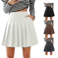 thumbnail image 1 of Stretch Waist Pleated Skirt with Pockets Casual A Line Skirt for Summer Daily Wear Comfortable Flowy Feminine Outfit Skirts for Women Long Length S, 1 of 8