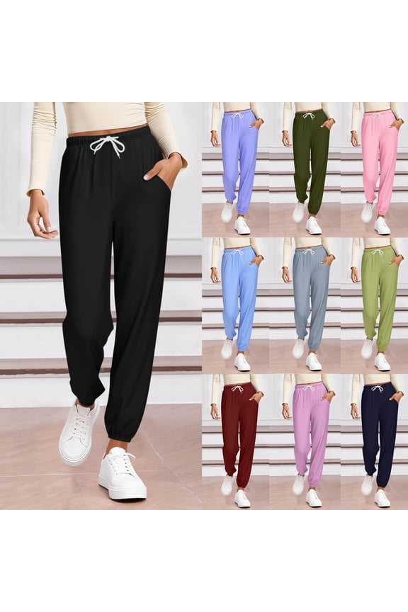 Stretch Waist Strap Drawstring Pocket Pants, Solid Color Lounge Pants Joggers Sweatpants for Women, Casual Home Wear Long Pants with Pockets, Relaxation Gifts for Women | Sopatenor,Army Green XL