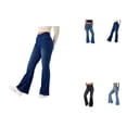 thumbnail image 1 of Stretch Wide Leg Bell Bottom Jeans for Women Trendy Flare Jeggings with 4 Pockets, Y2K -Lifting Comfortable Trousers, 1 of 4