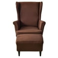 thumbnail image 1 of Stretch Wing Chair Cover Set, Wing Chair Slipcover with Ottoman Cover Wingback Chair Cover with Ottoman Slipcovers Soft Machine Washable for Living Room-Army Green-3 Piece, 1 of 7