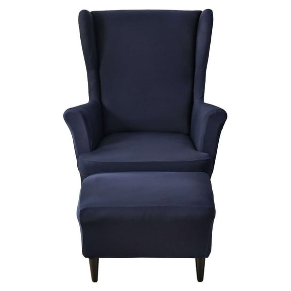 Stretch Wing Chair Cover Set, Wing Chair Slipcover with Ottoman Cover Wingback Chair Cover with Ottoman Slipcovers Soft Machine Washable for Living Room-Army Green-3 Piece
