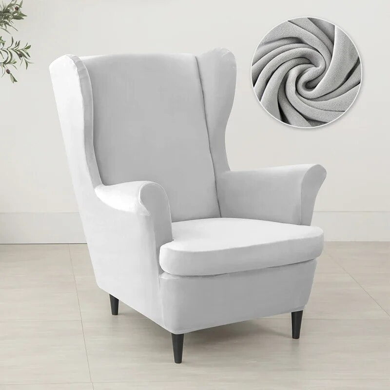 Stretch Wing Chair Cover Velvet Wingback Chair Cover Elastic Relax Lazy