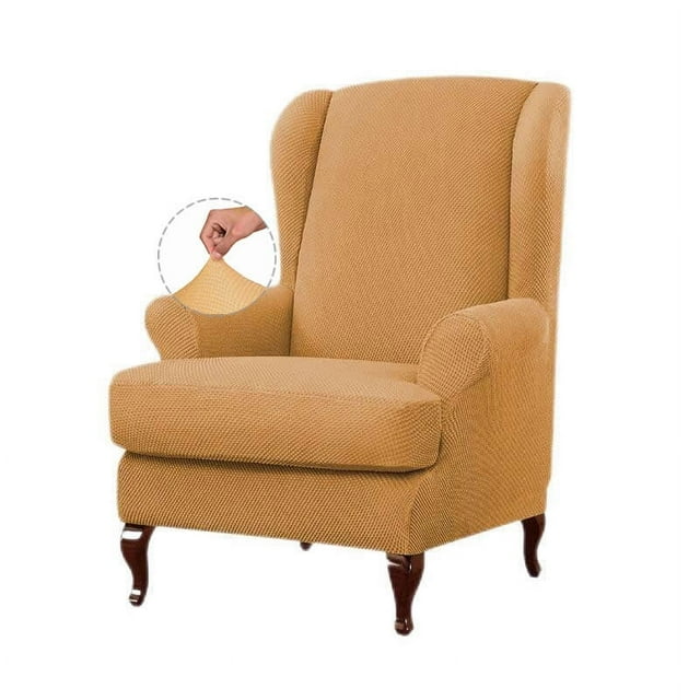 Stretch Wingback Chair Cover, 2 Pieces Thickened Spandex Wing Chair