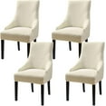 thumbnail image 1 of Stretch Wingback Side Chair Slipcover, Wingback Chair Cover Slipcover Soft with Elastic Bottom Dining Chair Covers Washable-Camel-Set of 4 Beige, 1 of 12