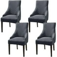 thumbnail image 1 of Stretch Wingback Side Chair Slipcover, Wingback Chair Cover Slipcover Soft with Elastic Bottom Dining Chair Covers Washable-Camel-Set of 4 Gray, 1 of 12
