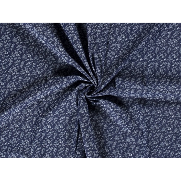 Stretch Woven Denim Dress Fabric Navy - per yard