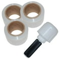 Stretch Wrap 3 Rolls 3" x 1,000' Dispenser Combo Pack 90 Gauge