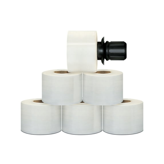 Stretch Wrap Clear Extended Core 3 in. x 700 ft. x 120 Gauge 18 Rolls + 1 Black Spinner Handle