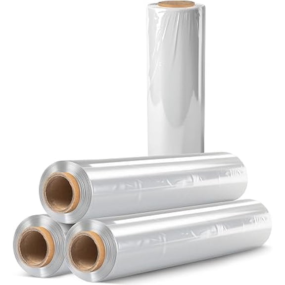 Shrink Wrap Roll for Moving | Stretch Wrap for Packing | Heavy Duty 4 Pack | 18" x 1500' FT - 80 Gauge Thick | Ideal for Furniture, Pallets | Clear