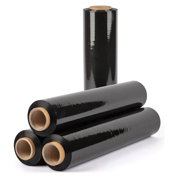 Stretch Wrap for Moving - Industrial Grade 4 Pack | 18 x 1500 FT, 80 Gauge | Heavy Duty Pallet Wrap for Furniture, Shipping & Packing | Black