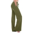 thumbnail image 1 of Stretch Yoga Pants Women Drawstring Elastic Waist Wide Leg Pants Solid Color Knit Workout Running Sweatpants with Pockets, 1 of 9