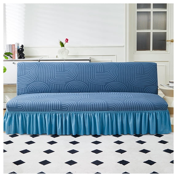 Stretch printed sofa cover, foldable without armrests, futon sofa cover, non-slip, for 2-3 seater, foldable sofa bed