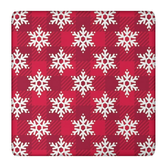 Stretch-to-Fit Square Christmas Tablecloth 36x36 Inch, Machine Washable Spandex Material with Elastic Border for a Smooth Surface on Dining Tables