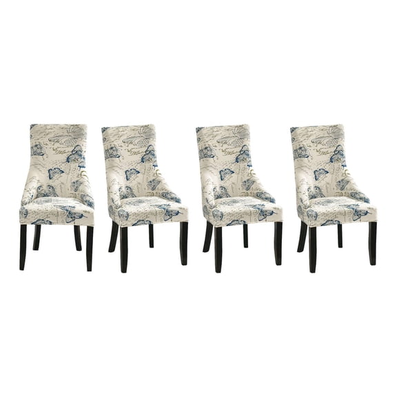 Stretch wingback Side Chair slipcover Printed, armless wingback Chair Cover with Elastic Bottom Sloping Armchair Covers Removable Washable Armchair Covers-AH-1 Pcs