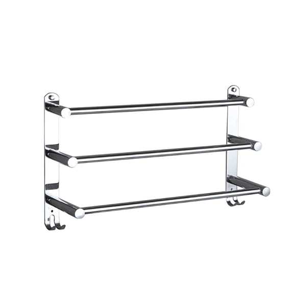 Stretchable Adjustable Stainless Steel Towel Bar 3-Tier Flexable Bathroom Rack Wall-Mounted Hand Towel Dish Cloths Hanger Holder Punch-Free