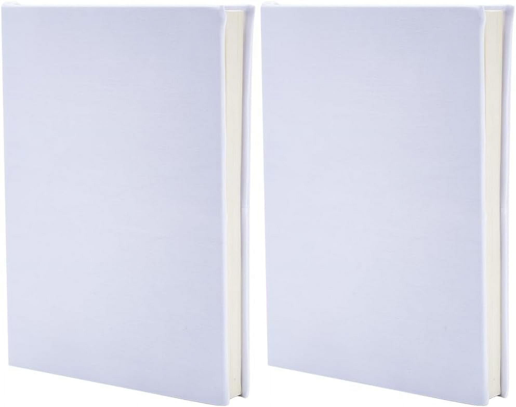 Stretchable Book Cover 6"x9" White Elastic Notebook Wrap Sleeve Up to 18.5”x 9” Durable Washable Reusable Protective Cover for Hardcover Books Lovers Paperback Office Textbooks DIY