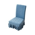 thumbnail image 1 of Blue Stretch Chair Cover Removable Washable - Polyester Anti-Slip Jacquard Velvet Chair Slipcover, 19.6x22.4in for Home Kitchen Banquet Hotel, 1 of 6