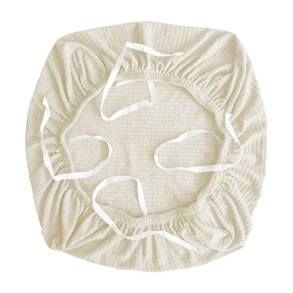 Stretchable Chair Seat Cover Elastic Computer Chair Seat Slipcovers Spandex Desk Seat Cover Removable Washable Dining Kitchen Chair Protective Cover Fits 15-20 Inch Cream