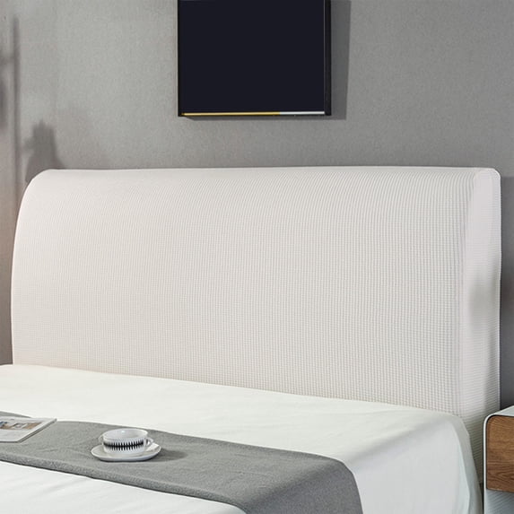 Stretchable Dustproof Full Wrap Headboard Cover - Soft Padded Bed Head Protector with Elastic Hem, Modern Solid Color, Fits 71in Bed