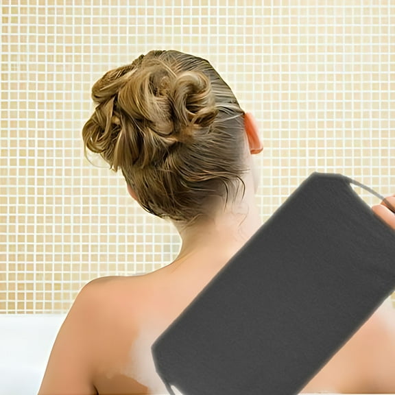 Stretchable Exfoliating Back Scrubber with Handles, Body Washcloth for Shower and Bath, Deep Cleaning and Gentle Exfoliation Towel for Neck, Back, and Feet, Home and Travel Use