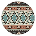 thumbnail image 1 of Stretchable Floral Print Bohemian Tablecloth - Elastic Hem Round Table Cover for Indoor Outdoor - Fits 52 to 56 Inch, 1 of 7