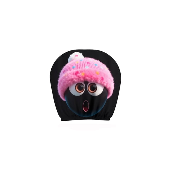 Stretchable Funny Expression Car Headrest Covers, Cartoon Grinning Face Printed Elastic Pillow Cases, Universal Vehicle Interior Decor Seat Headrest Protectors, 2 Pack