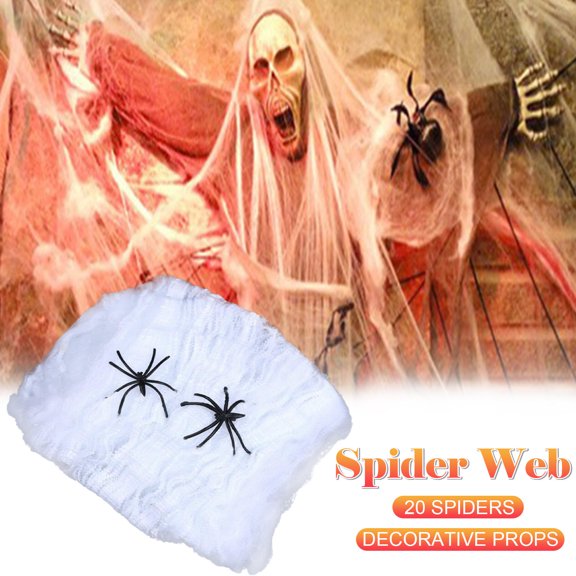 Stretchable Halloween Spider Web Decoration 200g Rayon Net For Indoor Outdoor Party Haunted House Props Black