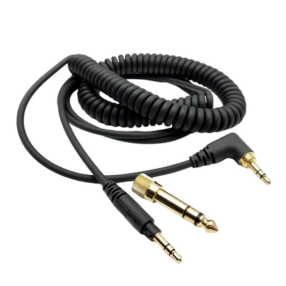Stretchable Headphone Cable For DJ1200 with 6.35mm Stereo Adapter Ensuring Clear and Stable Auditory