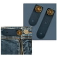 thumbnail image 1 of Stretchable Jeans Waist Extender Set - 2 Detachable Button Expanders (9cm & 6cm) - Adjustable Herringbone Buckle for Jeans & Casual Pants - Faux Leather Comfort Solution, 1 of 4