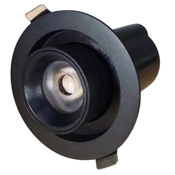 Stretchable LED Recessed Downlight 12W Aluminum Round COB Ceiling Extendable Adjust Spot Light for Indoor Room Black