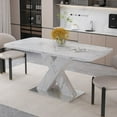 thumbnail image 1 of Stretchable MDF & Metal Square Dining Table, High Quality & 220 lbs Load Bearing, 1 of 15