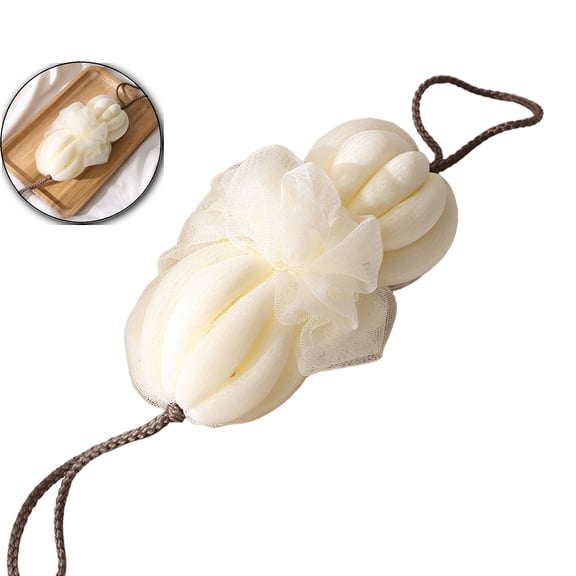 Stretchable Plastic Bath Back Scrubber, Double Layer Mesh Foam Puff, Hanging Shower Exfoliating Strip for Home Spa Use