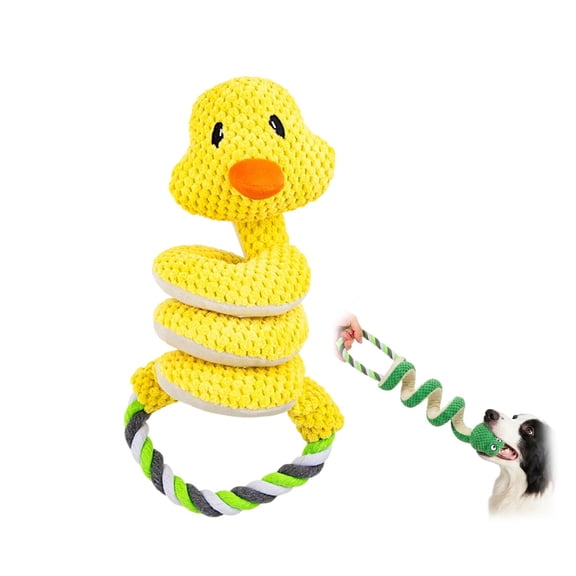 Stretchable Plush Rope Dog Toys, Squeaky Tug Toys for Dogs, Stretchable snake-like design with squeaker and rope for tugging, chewing and interactive play for small medium & large dogs