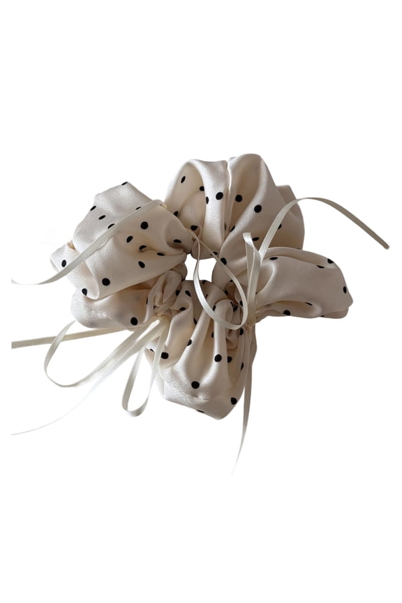 Stretchable Round Dot Hair Rope Ballet Bowknot Headband For Women Girls Daily Use Accessory Black White