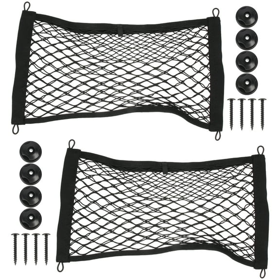 Stretchable Small Cargo Net Wall Hanging Organizer 2 Pcs RV Back Seat Abs Polyester Cars Accessories